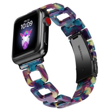 Apple Watch (41mm) elegant klockarmband i harts - Lila / Grön