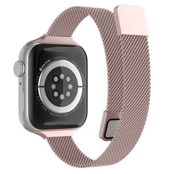 Milanese klockarmband i rostfritt stål för Apple Watch (41mm) - Rosa Ros