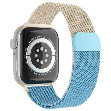 Apple Watch (41mm) klockarmband med coolt mönster i milanesisk fin mesh - Gradient Guld / Blå