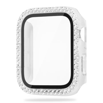 Apple Watch Series 8 (41mm) rhinestone décor cover with tempered glass - Transparent