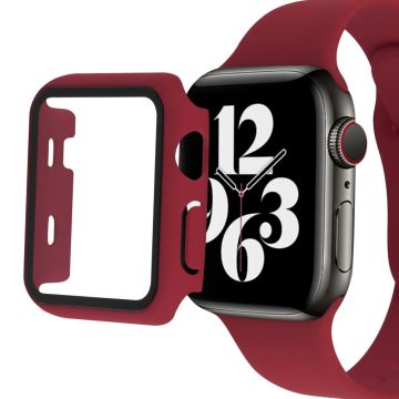 Apple Watch Series 8 (41mm) simple cover with tempered glass - Wine Red