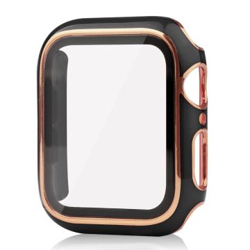 Apple Watch Series 8 (41mm) dual color electroplating cover with tempered glass - Black / Gold