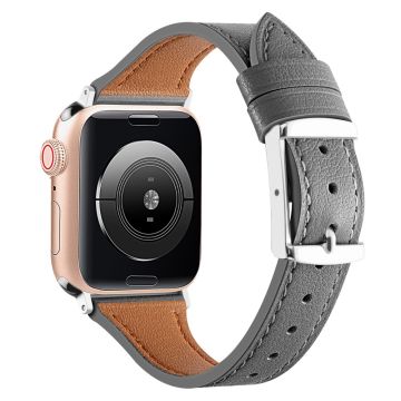 Apple Watch Series 8 (41mm) klockarmband i äkta läder - Grå