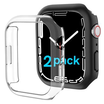 2 st AHASTYLE Apple Watch Series 8 (41 mm) skal - Transparent + Svart