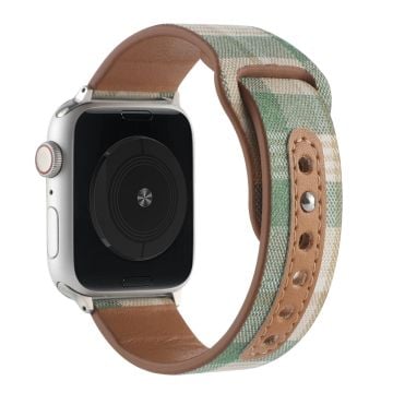 Apple Watch Series 8 (41mm) tyg med läderarmband - Grön