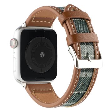 Apple Watch Series 8 (41mm) tyg- och läderarmband - Grön