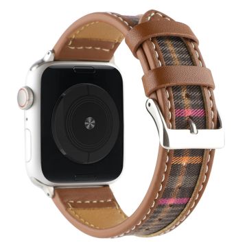 Apple Watch Series 8 (41mm) tyg- och läderarmband - Svart / Rosa / Orange