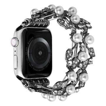 Apple Watch Series 8 (41mm) strassarmband i modern pärlstil - Svart