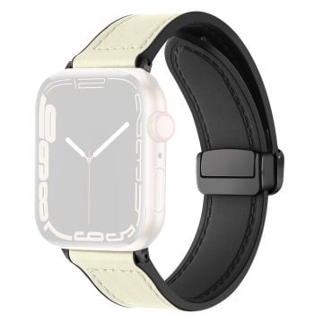 Apple Watch Series 8 (41mm) läder- och silikonarmband - Beige