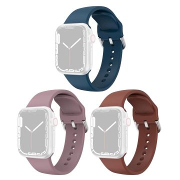 3 st Apple Watch Series 8 (41 mm) silikonarmband - Mörkblå / Lila / Lila