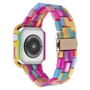 Apple Watch Series 8 (41 mm) resinarmband med fodral - Regnbåge