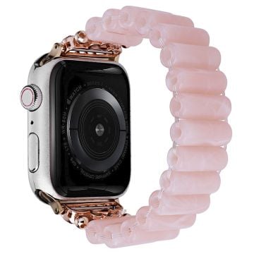 Apple Watch Series 8 (41 mm) armband med rörformad pärla i harts - Rosa