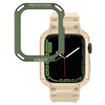 Apple Watch Series 8 (41mm) armband med fodral - Militärgrön / Beige