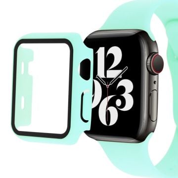 Apple Watch SE 2022 (44mm) cover with tempered glass screen protector - Cyan