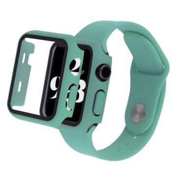 Apple Watch SE 2022 (44mm) klockarmband och fodral i silikon med härdat glas - Grön