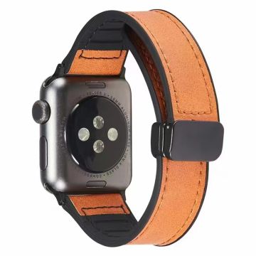 Apple Watch Series 9 41 mm läder- och silikonarmband - Orange