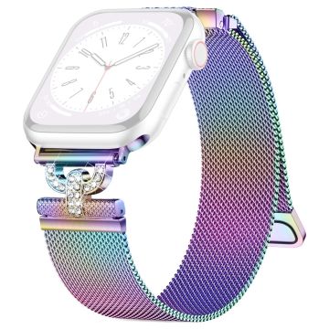 Apple Watch Series 9 41 mm strass S-formad milanese armband i rostfritt stål - Färgstark