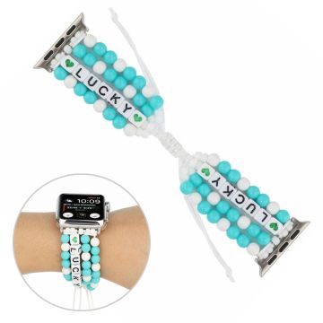 Apple Watch Series 6 / 5 44mm lucky beads klockarmband - cyan