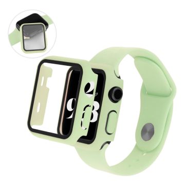 Apple Watch Series 6 / 5 44mm cover with tempered glass + watch band - Light Green