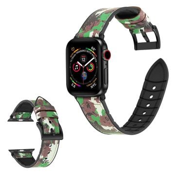 Apple Watch Series 6 / 5 40mm mönster silikon klockarmband - camouflage grön