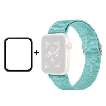 ENKAY Apple Watch 40mm elastiskt klockarmband + skärmskydd - Cyan