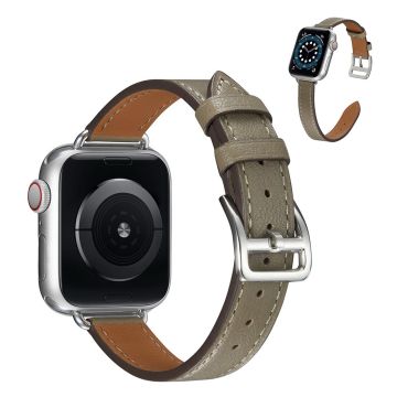 Apple Watch 40 mm klockarmband i enkelt läder - Grön