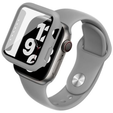 IMAK Apple Watch (40 mm) silikonskydd med klockarmband + härdat glas - Grå