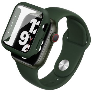 IMAK Apple Watch (40 mm) silikonskydd med klockarmband + härdat glas - Mörkgrön