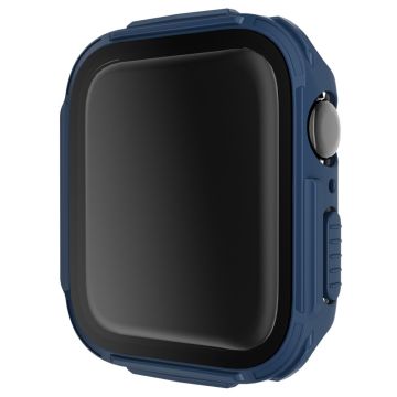 Apple Watch 44mm electroplated cover with tempered glass screen - Blue