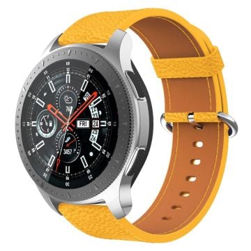 Samsung Gear S3 Classic / S3 Frontier / Galaxy Watch 46mm klockarmband i äkta läder - Gul