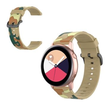 20mm Universal cool camouflage silicone watch strap - Khaki