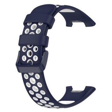 Tvåfärgat klockarmband i silikon för Xiaomi Mi Band 7 Pro - Midnattsblå / Vit