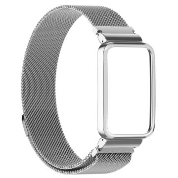 Xiaomi Mi Band 7 Pro klockarmband i rostfritt stål med skydd - Silver