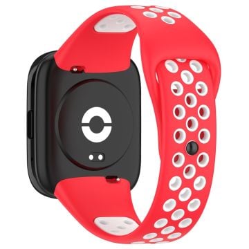 Xiaomi Redmi Watch 3 / Lite 3 / 3 Active silikonarmband med dubbla färger - Röd / Vit