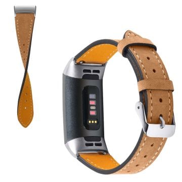 Fitbit Charge 4 / 3 genuine leather watch band - Coffee