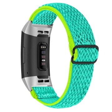 Fitbit Charge 4 / Charge 3 elastiskt klockarmband i nylon - Gul / Grön