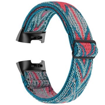 Fitbit Charge 4 / 3 elastisk nylonrem med mönster - Grön / Grön