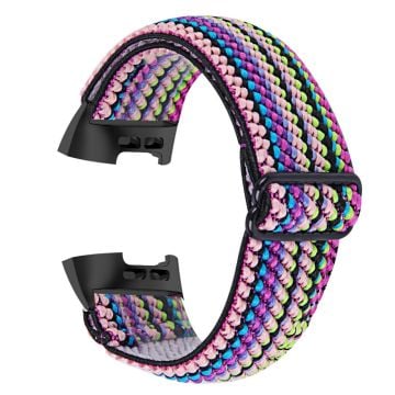 Fitbit Charge 4 / 3 elastisk nylonrem med mönster - Flerfärgat Vävmönster