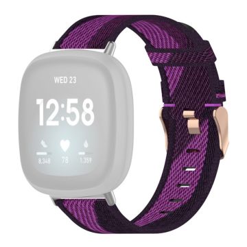 Fitbit Sense 2 / Versa 4 klockarmband i nylon - Lila Rand