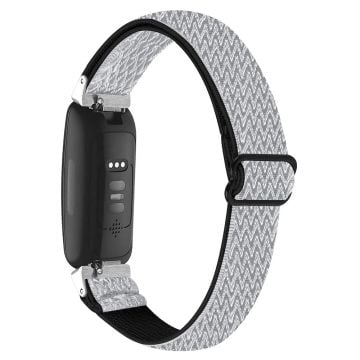 Fitbit Inspire 3 vävd nylonrem - Vit / Svart