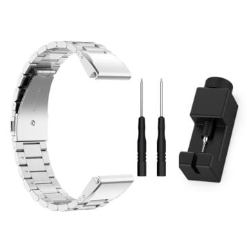 Garmin Fenix 5 / 5 Plus / 6 rostfritt stål klockarmband - silver