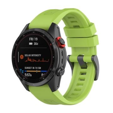 20 mm Garmin Fenix 7S / Instinct 2S klockarmband i silikon med metallspänne - Grön