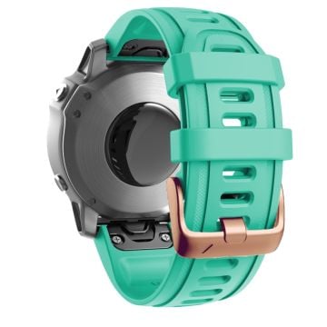 20 mm silikonarmband med roséguldspänne för Garmin-klocka - Teal Grön