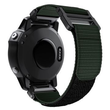 Garmin Fenix 7X / 6X / 6X elastiskt klockarmband i nylon - Militärgrön