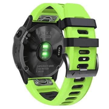 26 mm silikonarmband för Garmin- och Coros-klockor - Lime / Svart