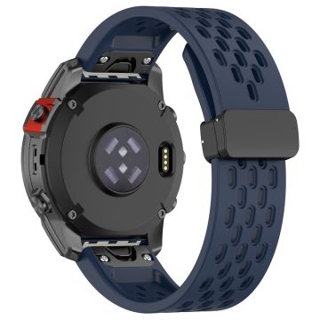 26 mm silikonarmband med flera hål och spänne för Garmin Watch - Midnattsblå