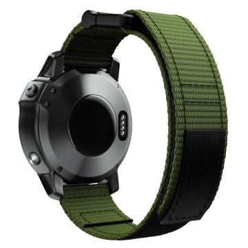 26 mm klockarmband med nylonögla för Garmin-klocka - Militärgrön