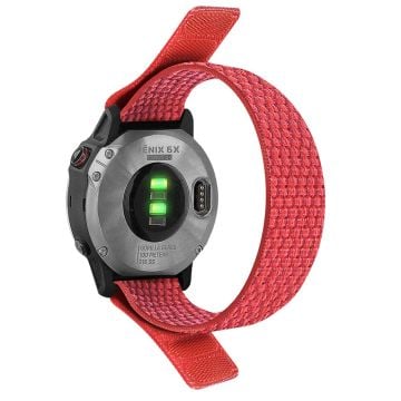 26 mm klockarmband i nylon för Garmin-klocka - Röd