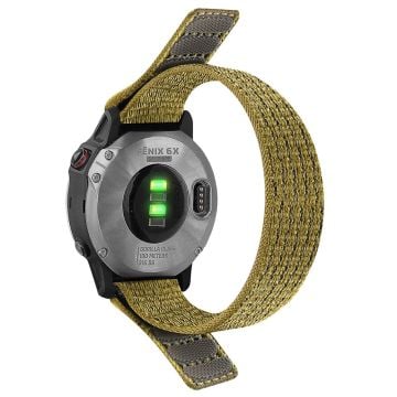 26 mm klockarmband i nylon för Garmin-klocka - Gulgrön