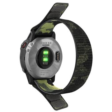 26 mm klockarmband i nylon för Garmin-klocka - Kamouflage Grön